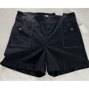 Westbound Woman Plus Size 24W Shorts Marina High Rise Classic Pull On Black G13